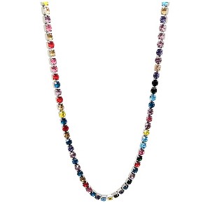 Colorful Tennis Necklace for Women 3mm Cubic Zirconia 18:-20" Adjustable Length Stainless Steel by Ginger Lyne - 1 of 4