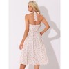 INSPIRE CHIC Women's Floral Halter Neck Sleeveless Lace Up Midi Summer Sundresses - 3 of 4