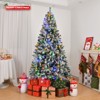 6ft Pre-Lit Premium Snow Flocked Hinged Artificial Christmas Tree w/250 Color Lights - 2 of 4
