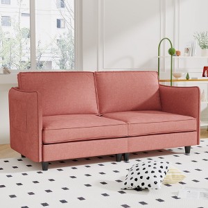 NicBex Modern Minimalist Comfy Fabric Loveseat Sofa Couch with Side Pockets,2-Seat Lounge Sofa for Living Room,Apartment - 1 of 4