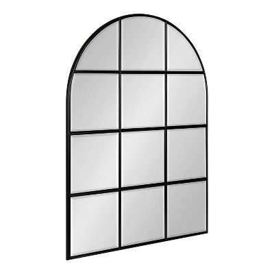 22" x 30" Denault Windowpane Wall Mirror Black - Kate & Laurel All Things Decor