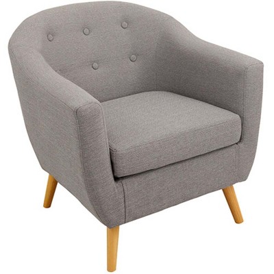 Lumisource Rockwell Mid-Century Modern Accent Chair with Noise Fabric in Gray Noise Fabric