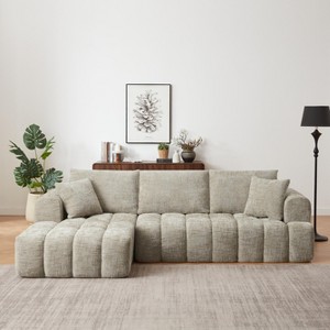 GDFStudio Hahn Modern 108" Chenille Sectional Sofa, Tufted Modular Design with Pocket Spring Support - 1 of 4