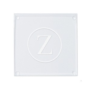 Personalization Mall Classic Celebrations Engraved Initial Glass Coaster - 1 of 1