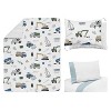 5pc Construction Truck Toddler Kids' Bedding Set Green and Blue - Sweet Jojo Designs: Comforter & Sheets for Boys Room - 4 of 4