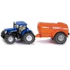 New Holland T7070 Tractor Blue with Abbey Single Axle Vacuum Tanker Orange 1/50 Diecast Model by Siku - 3 of 3