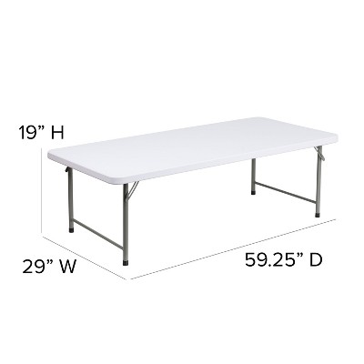Gray Metal Frame White Plastic Kids Folding Table