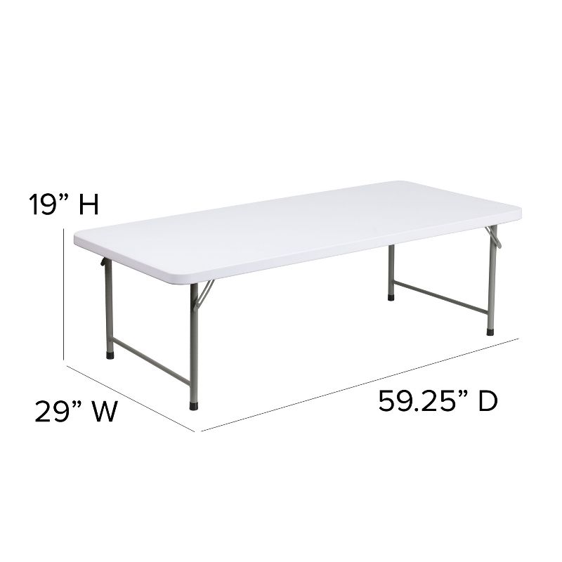 Emma and Oliver 4.93-Foot Kid's Granite White Plastic Folding Activity Table - Play Table, 4 of 10