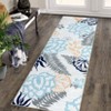 Modern Flower Printed Area Rug, Imitation Cashmere Polyester, Washable, Non-Slip, Foldable for Hallway, Kitchen, Entryway & Office - 2 of 4