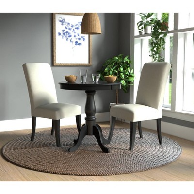 Black 30" Round Wood Pedestal Bar Table