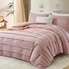 Misty Rose King Duvet Cover Set, 3PCS Soft Breathable with Zipper, 104x90 - 2 of 4
