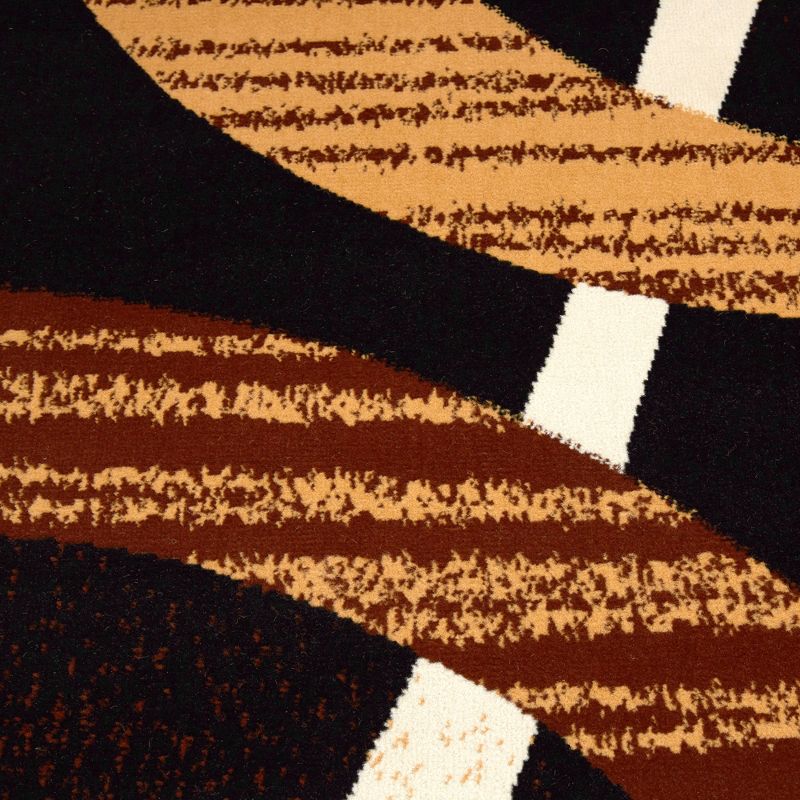Home Dynamix Ariana Arcata Contemporary Bold Abstract Graphic Area Rug, Black/Brown, 3-Piece Set, 3 of 6