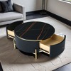 Modern Round Coffee Table with 2 large Drawers Storage Accent Table(31.5'') - Leovsnove - 2 of 4