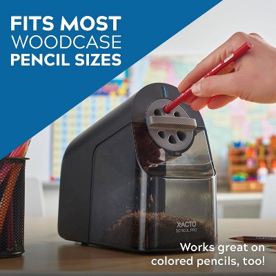 Black Plastic Electric Desk Pencil Sharpener with Six Size Dial