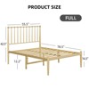 Twin Size Metal Platform Bed Frame with Spindle Headboard, No Box Spring Needed, 12-Inch Underbed Storage, Firm Support, Easy Setup, Gold - 3 of 4