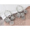 Anna-Kaci Boho Metal Flower Drop Dangle Fashion Earrings Layered Floral Petal Tassel Hoop Earring for Women - 2 of 4