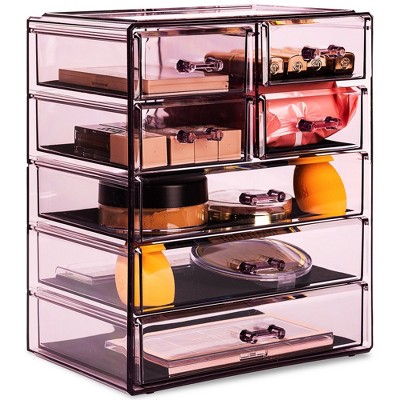 Sorbus Acrylic Makeup Organizer Case - Big Clear Makeup Organizer For Vanity,  Bathroom, College Dorm, Closet, Desk : Target