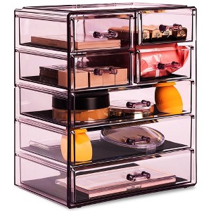 Sorbus Acrylic Makeup Organizer Case - Big Clear Makeup Organizer for Vanity, Bathroom, College Dorm, Closet, Desk - 1 of 4