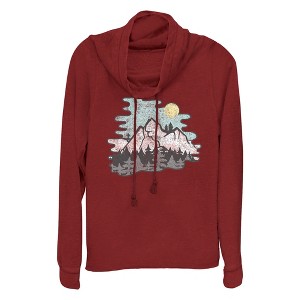 Junior's Lost Gods Moonlight Mountains Cowl Neck Sweatshirt - 1 of 3