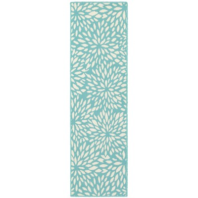 Oriental Weavers Meridian 1506L Blue/ Ivory Indoor/Outdoor Area Rug - 2'3" x 7'6"