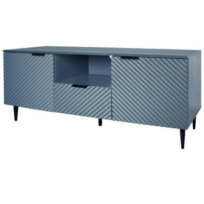 59" Modern Entertainment Center TV Console With Storage Cabinets And Open Shelf,TV Stand Solid Iron Feet, Stylish TV Table For Living Room, Bedroom