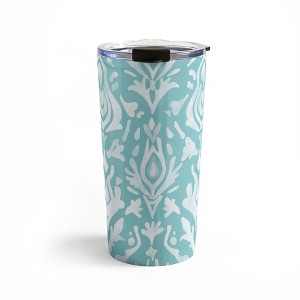 Emanuela Carratoni Teal Ikat 20 oz Stainless Steel Travel Mug - Deny Designs - 1 of 4