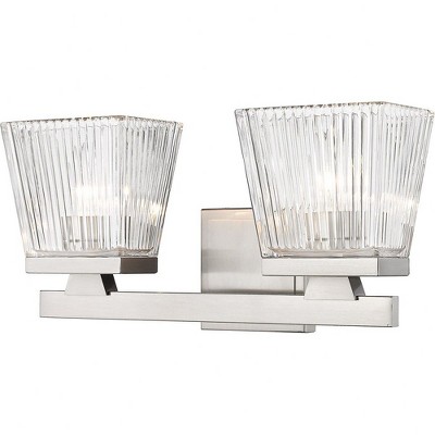 Astor Collection 2-Bulb Glass Vanity Fixture - Modern Design for Bathroom, Dimmable, Damp Rated