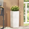 Syemin Outdoor Planters with Classic Design, Flower Planter Pot for Garden, Courtyard, Patio, White，8.25"*8.25"*20" - 2 of 4
