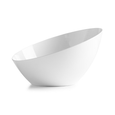 Posh Setting White Angled Plastic Medium Serving Bowls - 20 oz. - 5 Pack