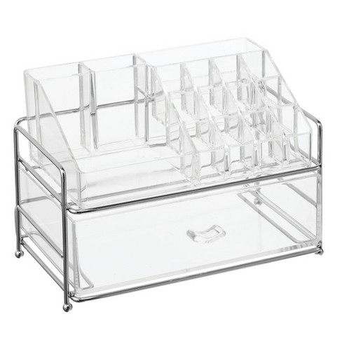 Mdesign Plastic Cosmetic Storage Organizer Caddy, 16 Section - Chrome ...