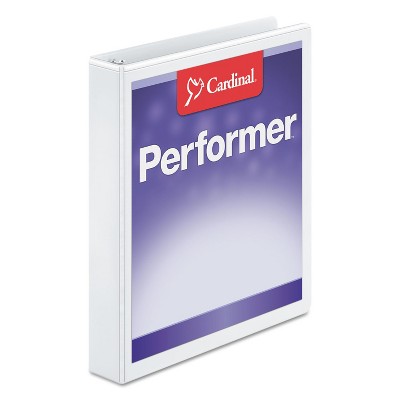 Cardinal Performer ClearVue Slant-D Ring Binder 1" Cap 11 x 8 1/2 White 17200