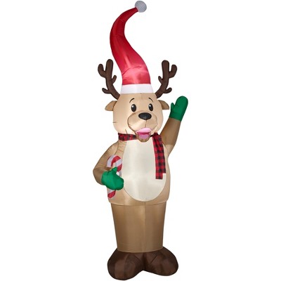Gemmy Christmas Airblown Inflatable Reindeer SLG, 9 ft Tall, Brown