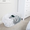 Deluxe Mesh Pop Up 3-Compartment Laundry Sorter Hamper Basket - White - 2 of 4