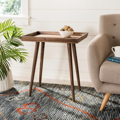 Desert Brown Pine Wood Rectangular Accent Table
