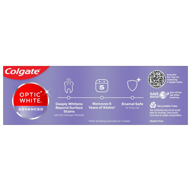 Optic White Advanced Stain Prevention 2% HP Toothpaste - 3.2oz, 3 of 11