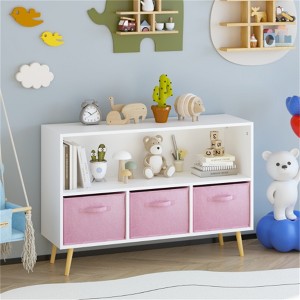 YONWAY Kids Bookcase with Collapsible Fabric Drawers, Children's Book Display, Kids Bookshelf with Toy Storage Cabinet Organizer - 1 of 4