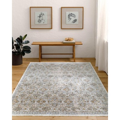Margaret 7'10" x 10' Gray and Taupe Washable Synthetic Area Rug