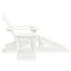 vidaXL Patio Adirondack Chair with Ottoman&Table Solid Fir Wood White - 3 of 4