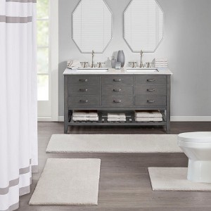 20x30" Polyester Bathroom Rug - Super Absorbent and Durable Floor Carpet" - 1 of 4