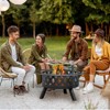 KTMBDW Round Metal Fire Pit with Grills, Outdoor Firepits for Outside, Wood Burning Fireplace for Camping, Picnic, Bonfirefor Backyard, Patio, Black - 3 of 4