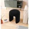 Meridian Furniture,Bowen Faux Shearling Teddy Fabric Ottoman/Stool - 2 of 4
