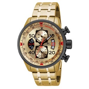 Invicta 17205 Men's Aviator Chronograph Gold Tone Dial Gold Plated Steel Bracelet Watch - 1 of 4