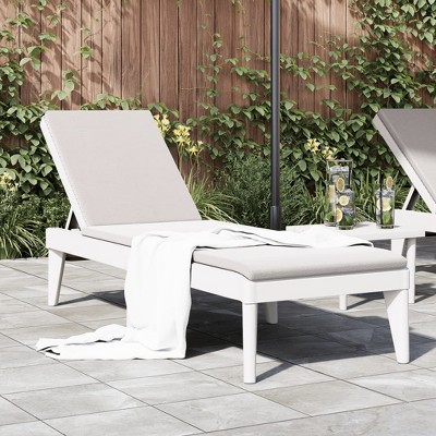 vidaXL Sun Lounger White 73.2"x23.6"x11.4" PP