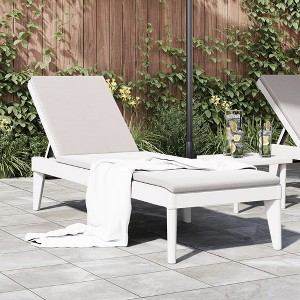 vidaXL Sun Lounger White 73.2"x23.6"x11.4" PP - 1 of 4