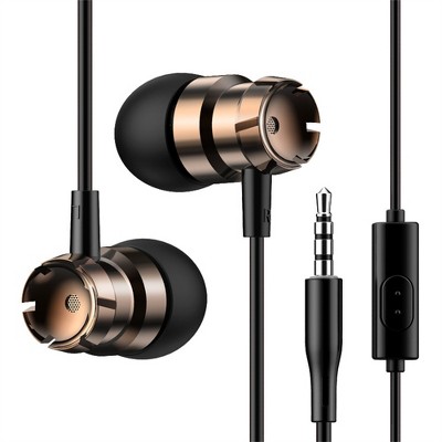 In ear wired control headphones with microphone and bass Hifi music headphones, suitable for both mobile phones and computers