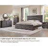 SinCiDo Queen Size Farmhouse Bed Frame, 54" Tall Geometric Headboard & 2 Storage Drawers ,Solid Wood Platform w/Reinforced Slats - 3 of 4