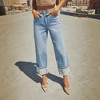 Coolmee Jeans for Women Wide Leg Baggy High Waist Boyfriends Straight Leg Stretchy Denim Pants - 2 of 4