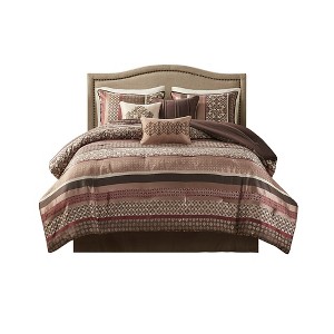 Gracie Mills Irmgard 7-Piece Geometric and Damask Comforter Set - 1 of 4