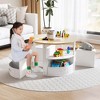 Costway 5 Piece Kids Play Table and Chairs Set Round Nesting Table Toddler Furniture Gray/Natural - 2 of 4
