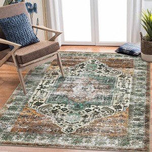 Vintage Oriental Medallion Rug Non Slip Ultra-Thin Rug - 1 of 4